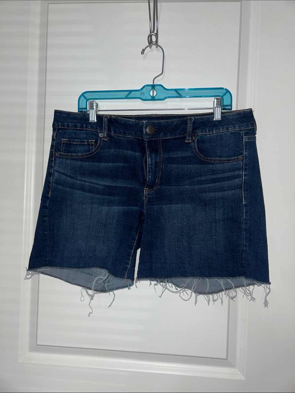 American Eagle Midi 360 Super Stretch Denim Shorts, Size 14, Like New